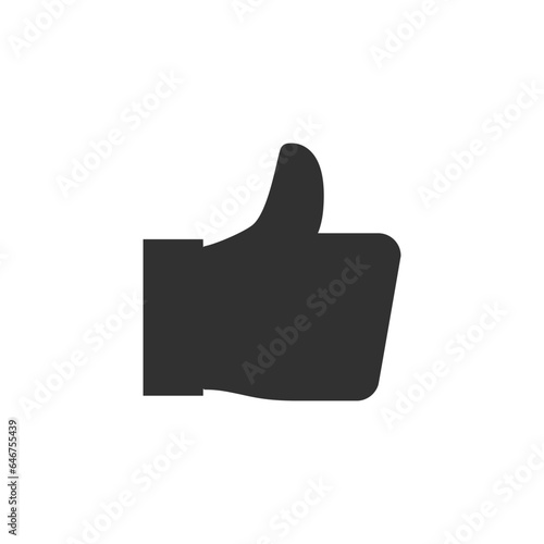 Thumbs up icon. Monochrome black and white symbol