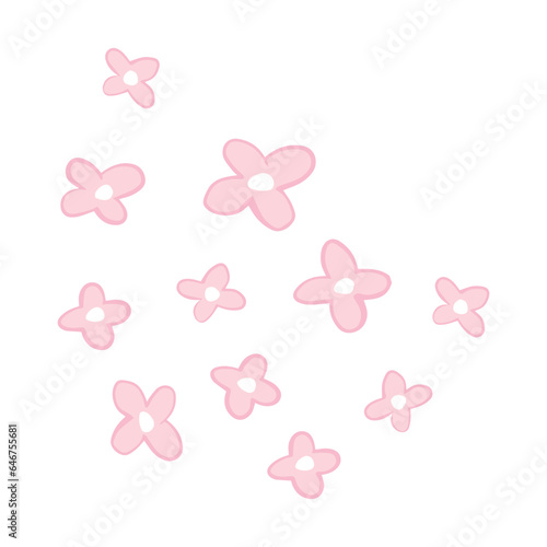 Pink flower small  wedding cute planner brush illustration