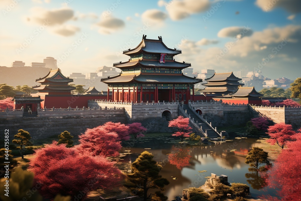 China, snaking through dramatic landscapes, symbolizing rich history picturesque tourist destinations.Generated with AI China, snaking through dramatic landscapes, symbolizing rich history picturesque tourist destinations.Generated with AI