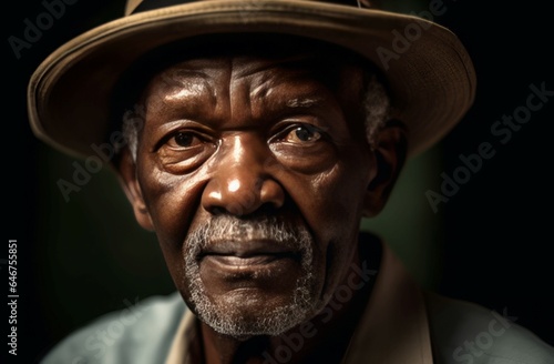 Black man old portrait. Generate Ai