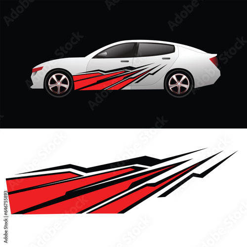 car body wrapping sticker design vector. car branding sticker