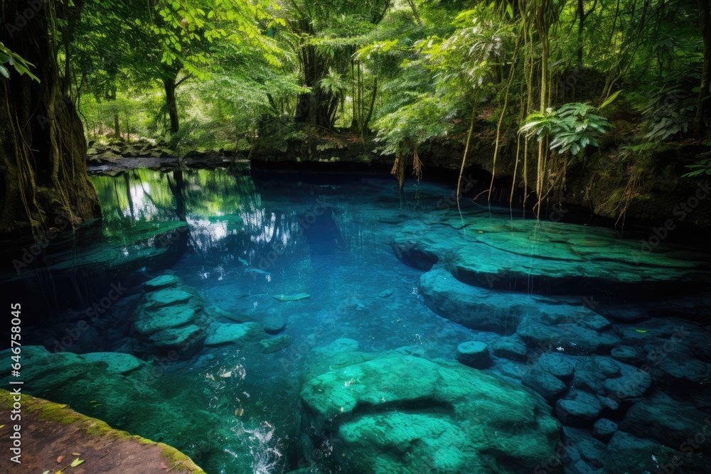 Naklejka premium natural blue hole in nature landscape
