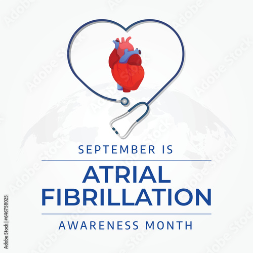 vector graphic of National Atrial Fibrillation Awareness Month good for National Atrial Fibrillation Awareness Month celebration. flat design. flyer design.flat illustration.