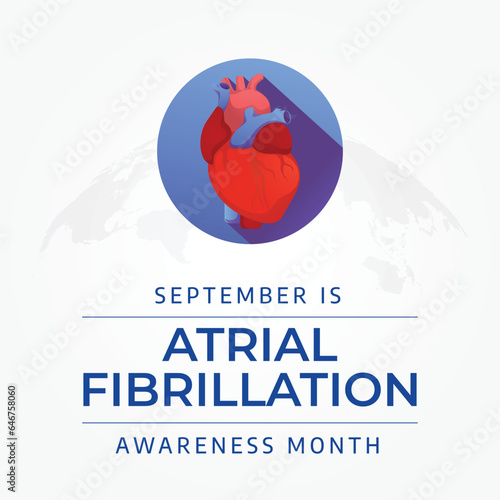 vector graphic of National Atrial Fibrillation Awareness Month good for National Atrial Fibrillation Awareness Month celebration. flat design. flyer design.flat illustration.