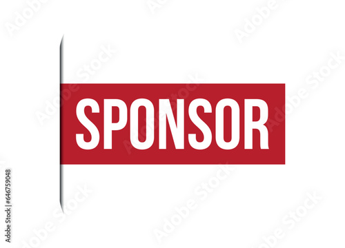sponsor red banner design vector illustration