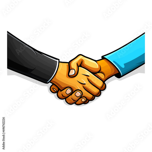 Illustration of a handshake, partnership (Generative AI)