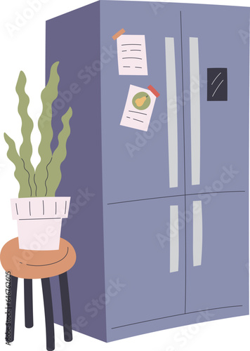 Fridge And Flower Pot