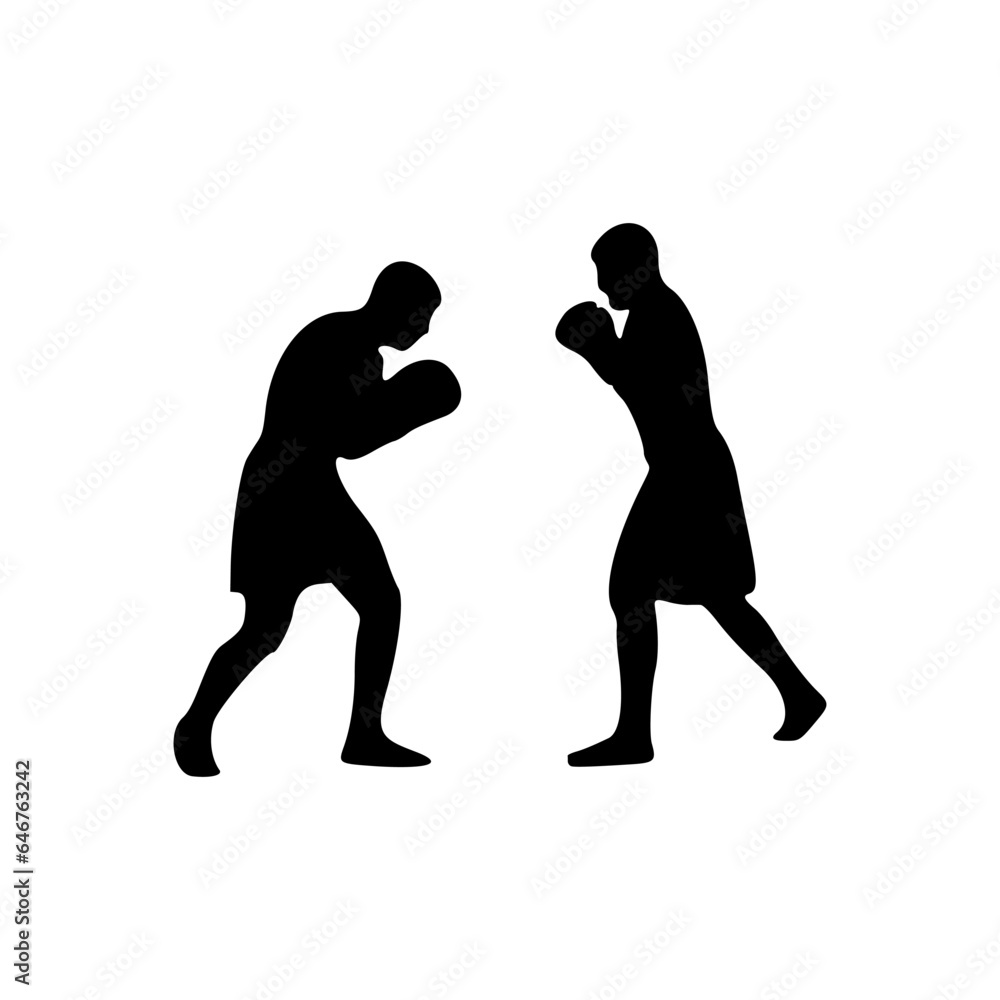 Fototapeta premium two men in boxing stance on a white background vector illustration