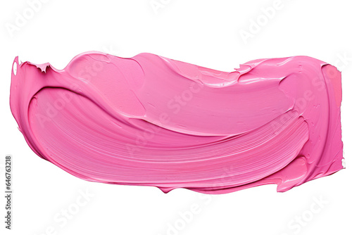 thick pink and purple acrylic oil paint brush stroke on transparent png background isolated photo