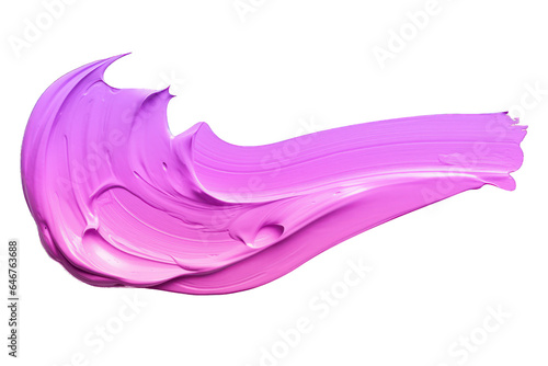 Fototapeta Naklejka Na Ścianę i Meble -  thick pink and purple acrylic oil paint brush stroke on transparent png background isolated