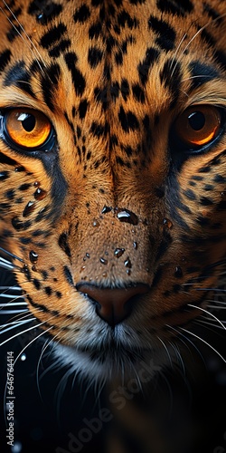 Leopard macro photography.