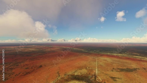 Aerial drone view of Wolfe Creek meteorite Crater in Australia photo