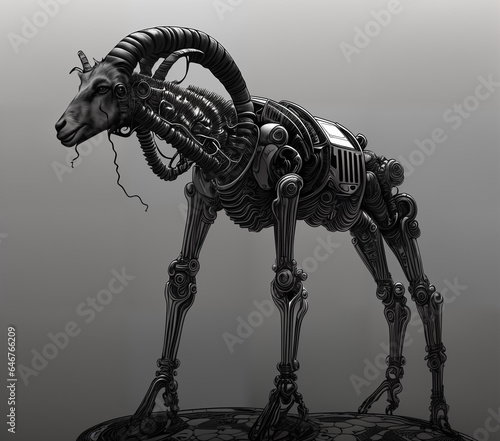 Biomechanical goat. Digital...