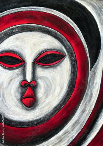 Abstract human face, yin ya...