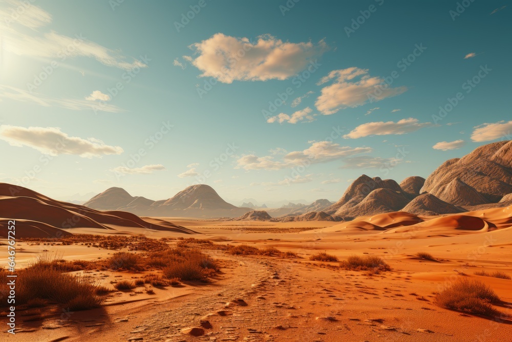 Naklejka premium a landscape photo of a vast desert landscape