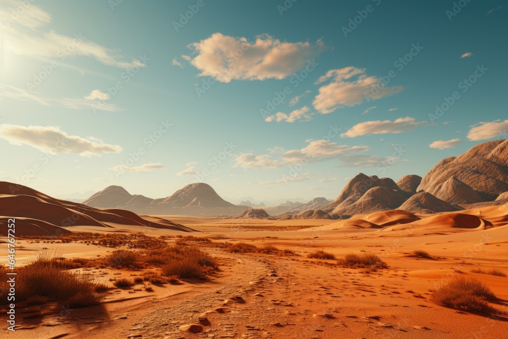 a landscape photo of a vast desert landscape