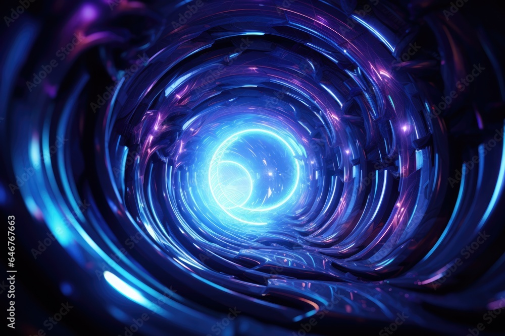 Obraz premium A vibrant blue and purple object up close