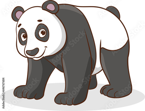 Fototapeta Naklejka Na Ścianę i Meble -  Illustration of a Cute Cartoon Giant Panda on a White Background