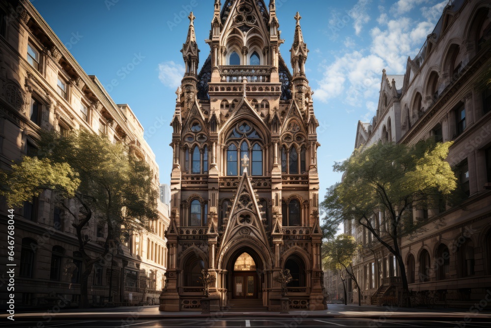 Historic Office Building With Intricate Detail, Generative AI