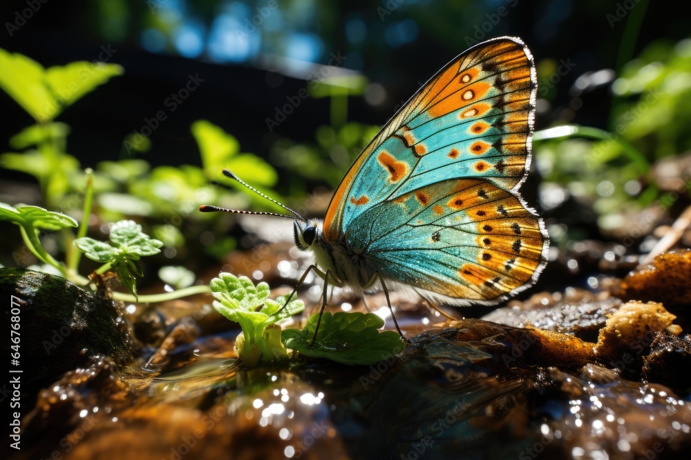 macro shot of a butterfly perched on a leaf macro shot of a butterfly perched on a leaf