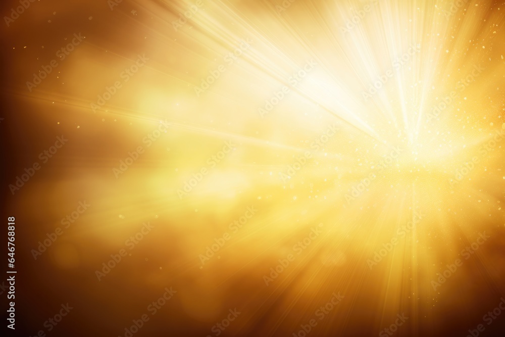 abstract of light lens flare in gold background. Generative AI