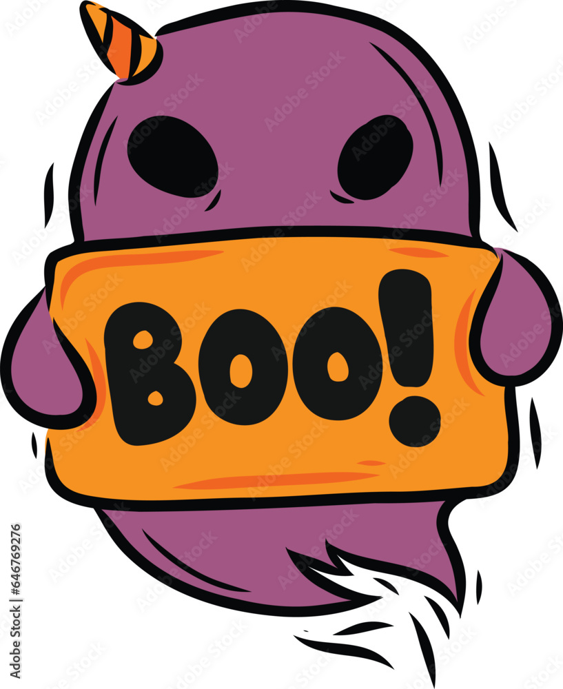Ghost Holding a Boo Sign Ghost Holding a Boo Sign