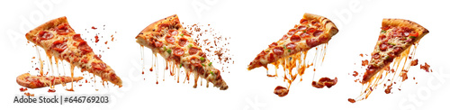 hot and spicy pizza slices png © MADNI