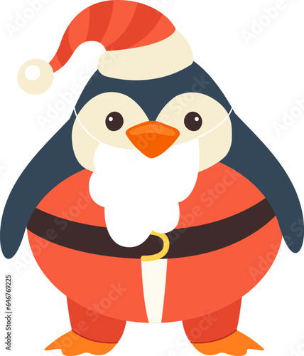 Penguin With Santa Costume
