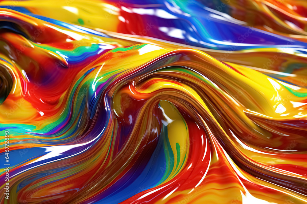 Abstract background of colored paint, liquid paint of different colors. Generative Ai Abstract background of colored paint, liquid paint of different colors. Generative Ai