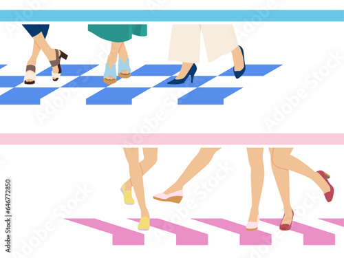 女性の足元のポップセット2