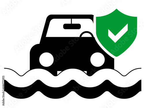 Black and White line art style, editable vector file on transparent background. Insurance concept