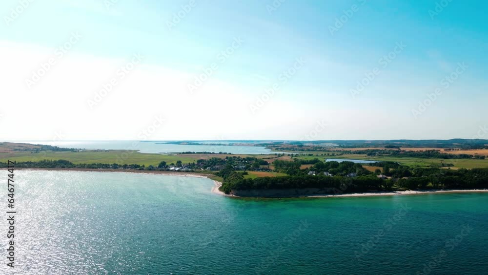 Aerial landscape of Mönchgut peninsula during summer in the Baltic Sea Rügen Germany Aerial landscape of Mönchgut peninsula during summer in the Baltic Sea Rügen Germany