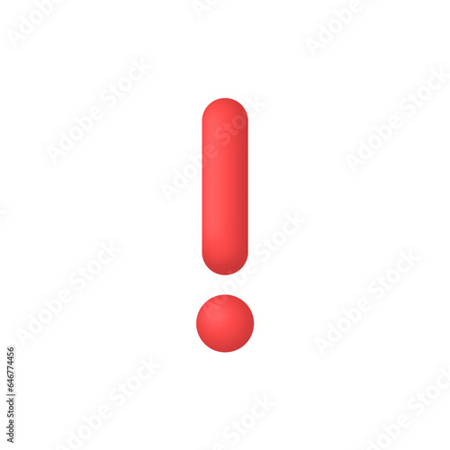 3d Realistic Warning sign Exclamation mark vector illustration
