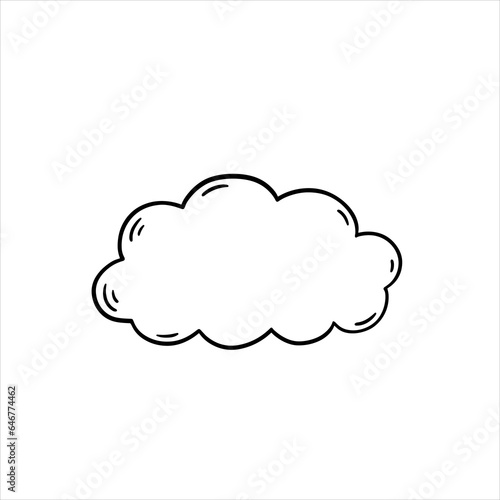 Hand-drawn cloudy weather doodle vector illustration