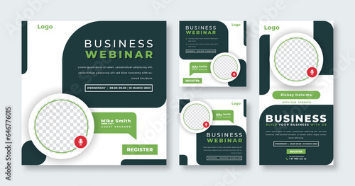 Webinar Digital Business Conference Social Media Post for Online Marketing Promotion Banner and Web Internet Ads Flyer
