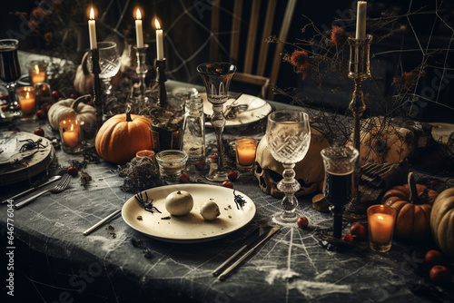 Generative AI - Spine-Chilling Halloween Dinner Table