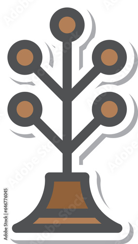 シンプルインテリア用品のステッカー単品アイコン　帽子掛け