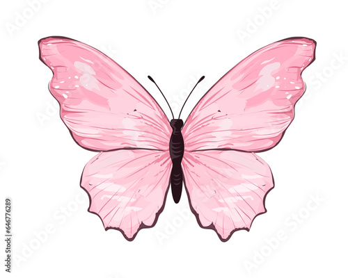pink butterfly watercolor on white background Set of blue butterflies positive quote motivational etc fashion prints © ulucsevda