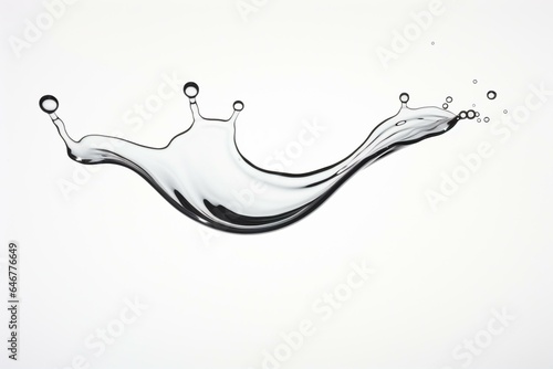 Liquid droplet on white background. Generative AI