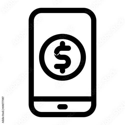 digital money line icon