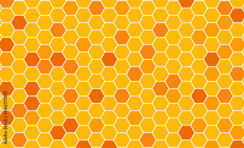 Honeycomb beehive seamless pattern with different color design background