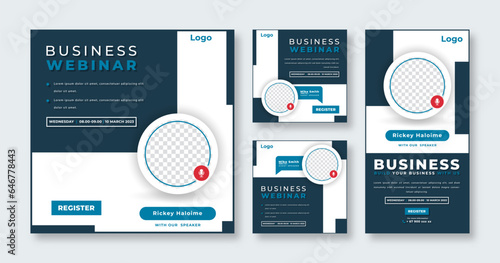 Webinar Digital Business Conference Social Media Post for Online Marketing Promotion Banner and Web Internet Ads Flyer