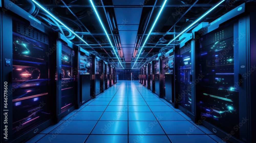 Obraz premium Server room where video game servers are hosted