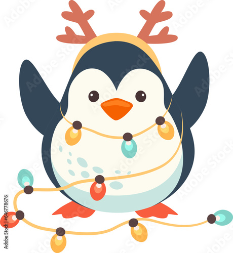 Penguin With Garland