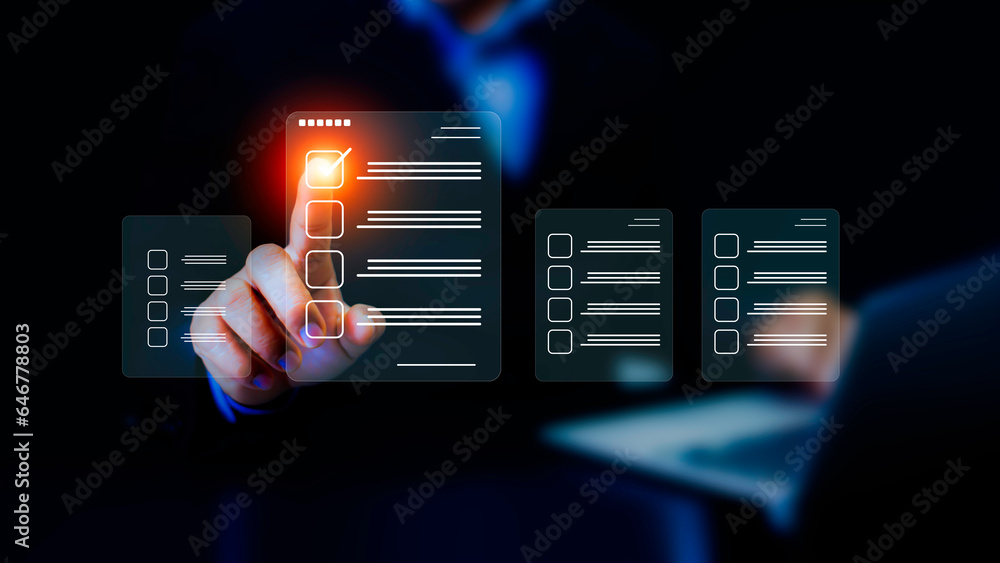 Checklist Online Documentation Data Management Businessman Using checklist-online-documentation-data-management-businessman-using