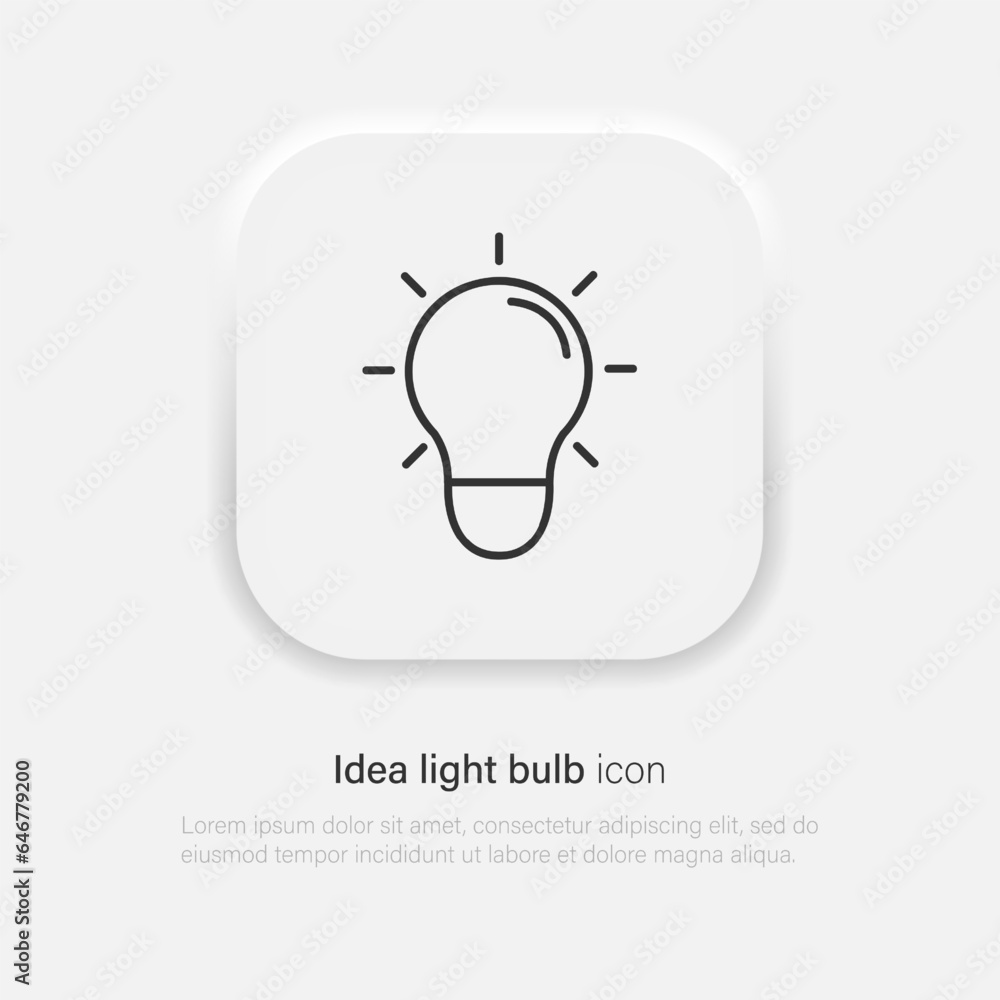 Light bulb icon with rays. Idea light bulb concept. Vector EPS 10 Light bulb icon with rays. Idea light bulb concept. Vector EPS 10