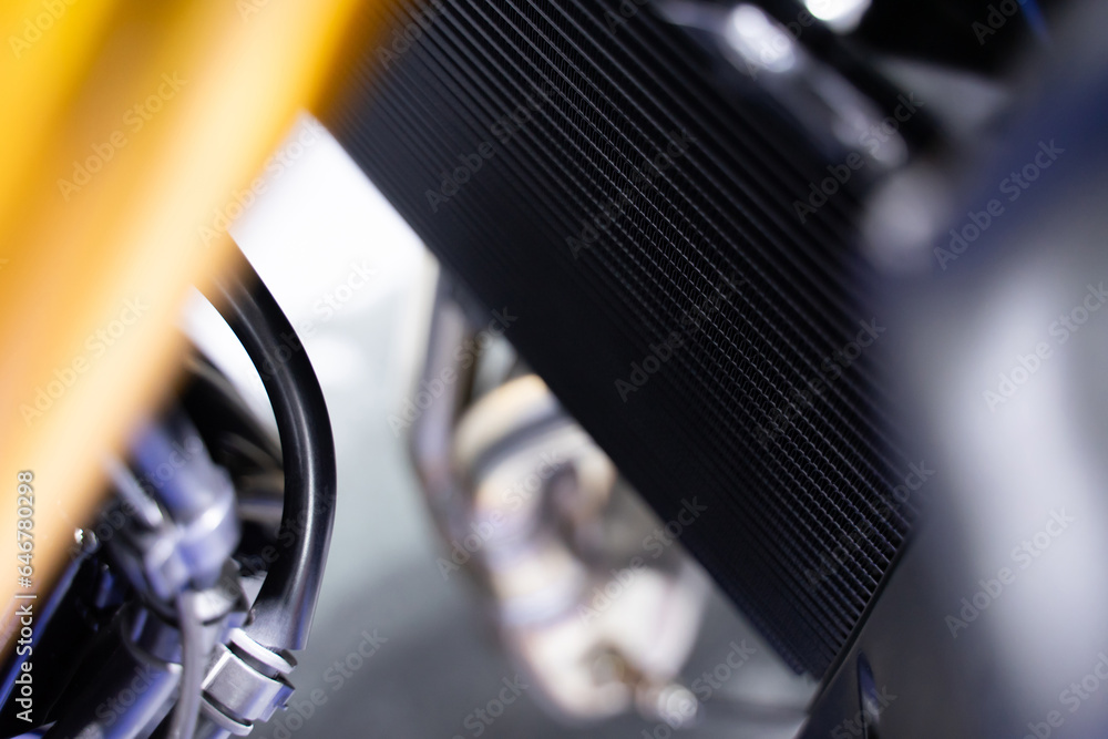 Motorcycle air filter panel, blurred background - obrazy, fototapety, plakaty 
