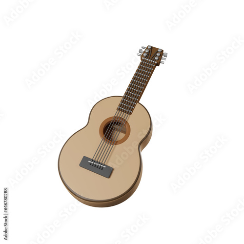 musical instrument: 3d render Guitar acoustic