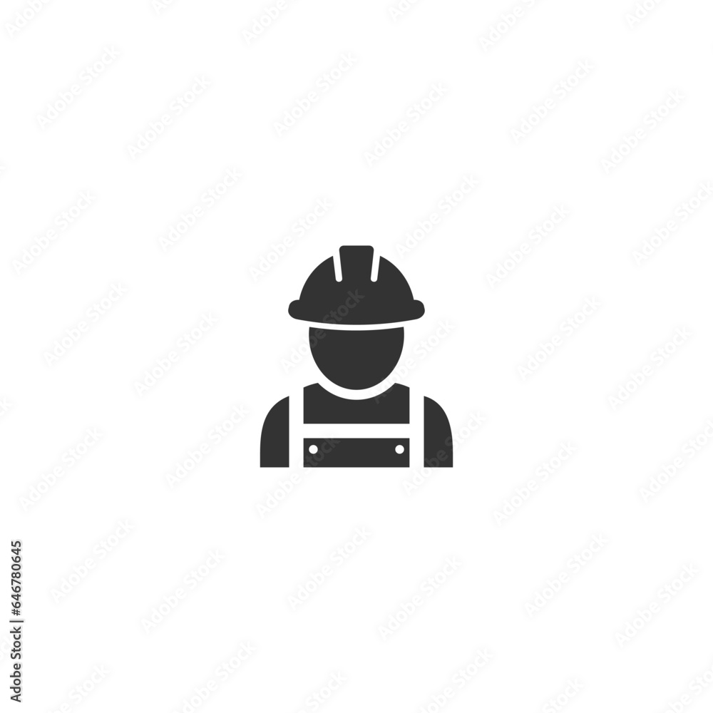 Construction worker vector icon on white Construction worker vector icon on white