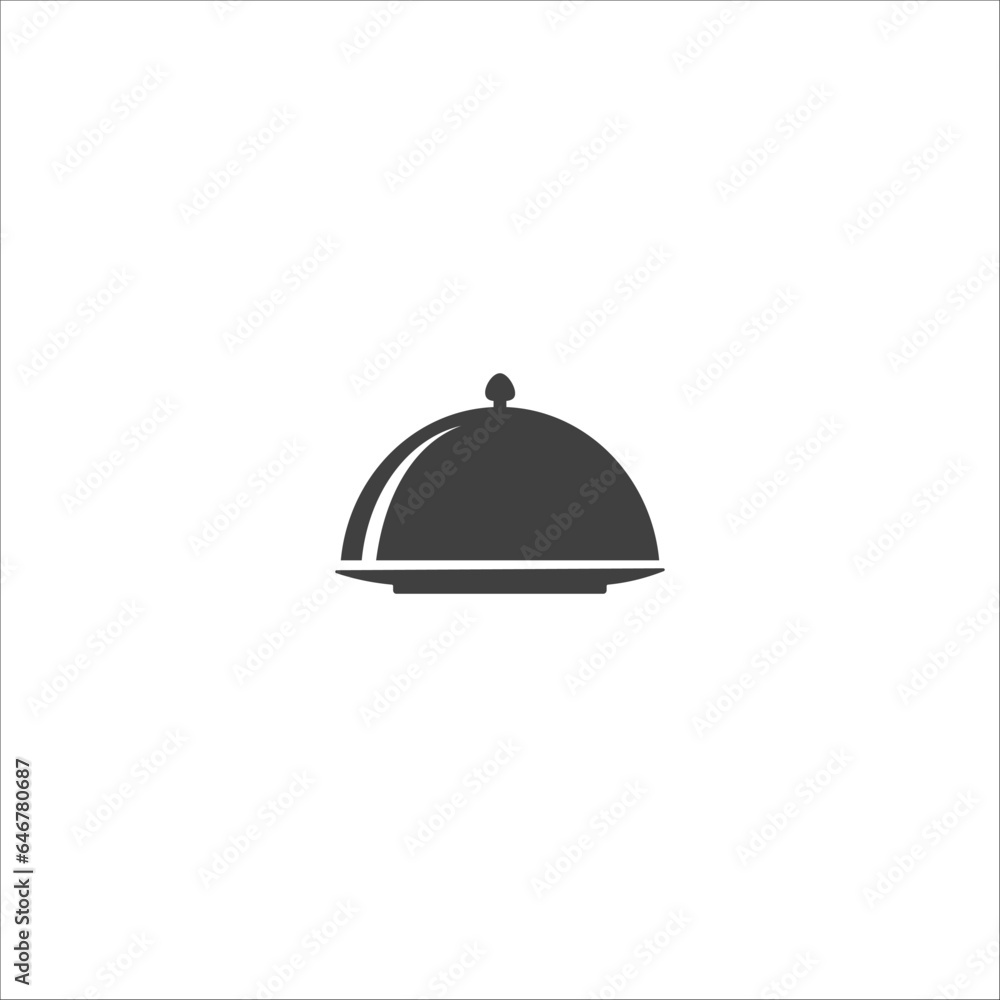 Covered plate icon. Vector illustration Covered plate icon. Vector illustration